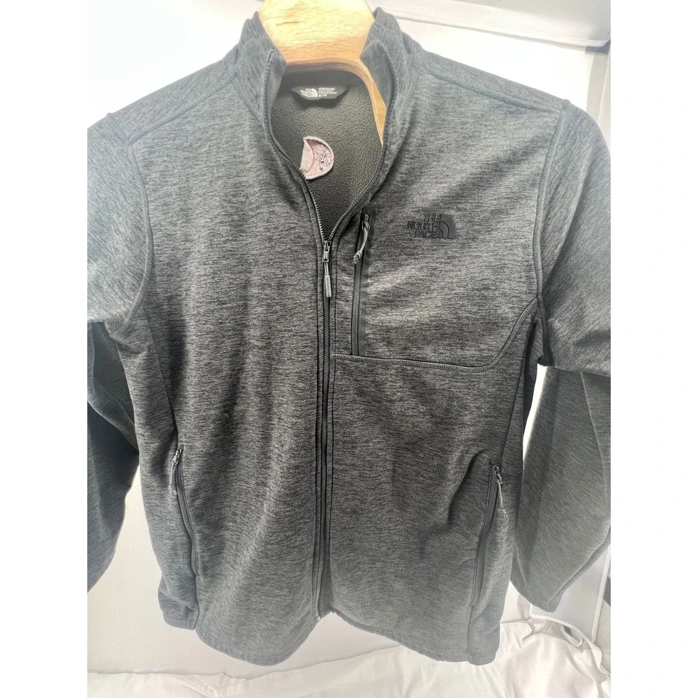 The North Face Men's Grey Heathered Fleece Jacket Full‎ Zip Size XL